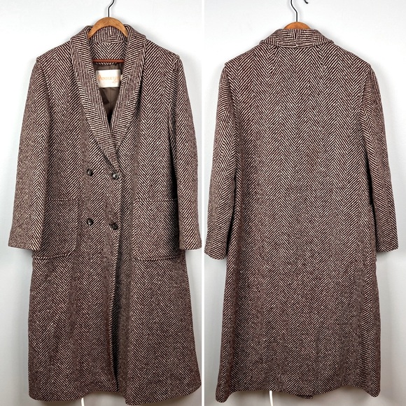 Pendleton Jackets & Blazers - Vintage Pendleton women’s wool trench length herringbone double breasted coat